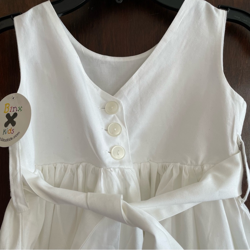 NWT RARE 2pc Hand Painted White dressy Dress girls 6 Binx house cat - Picture 5 of 8